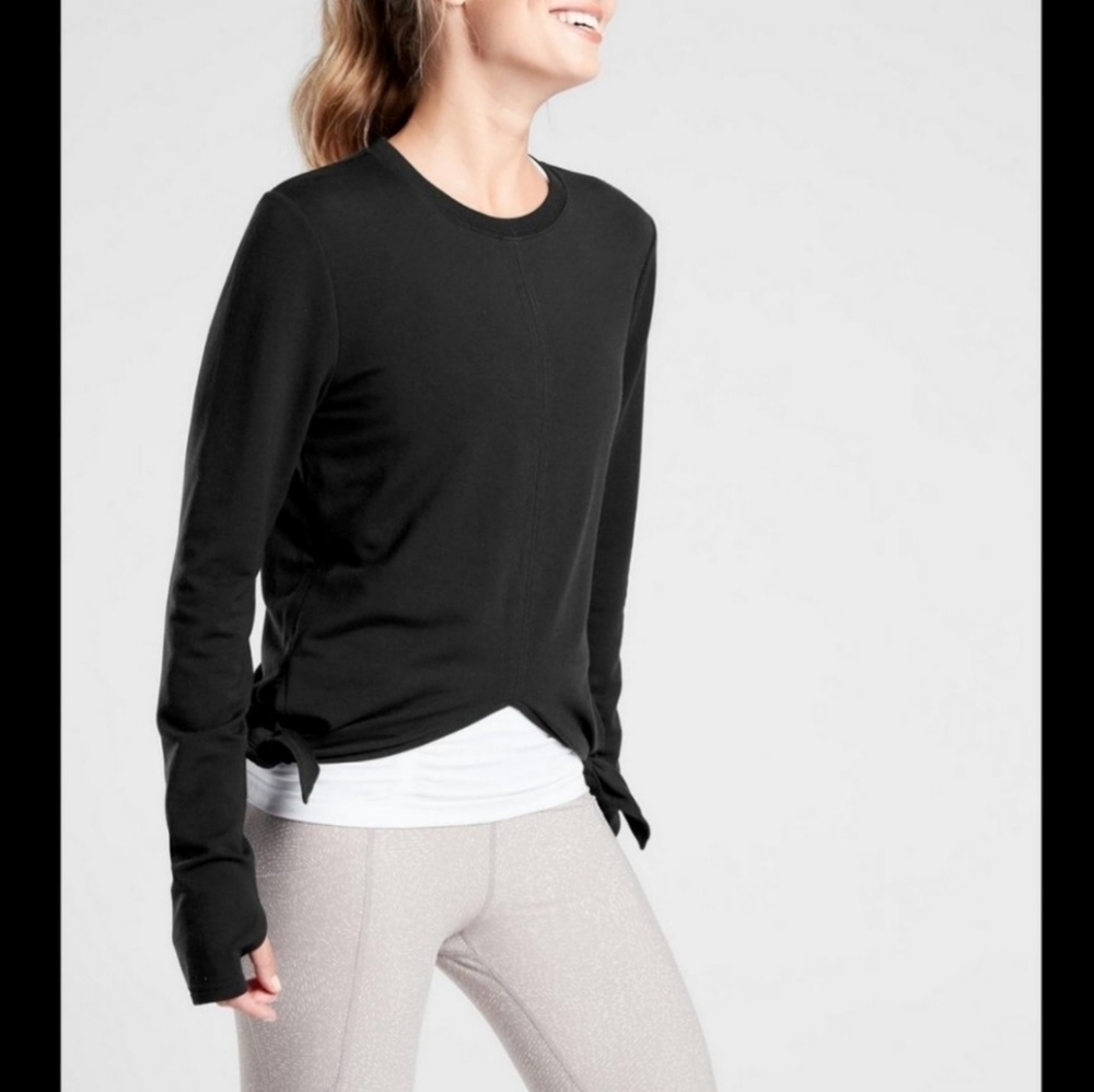 NWT Athleta Nirvana Side Tie Sweatshirt Size Medium Athleisure Yoga Balletcore